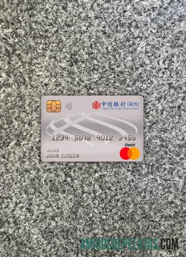 China Citic Bank Corp Bank Master Cartão de Débito Photolook Frente amostra